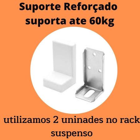 Imagem de Kit Rack Suspenso Tv Com 4 Nichos Premium Organizador Livros