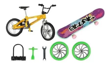 Imagem de Kit radical X-Trick Brinquedo de dedo bicicleta e skate de dedo com acessóriod