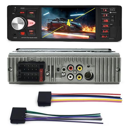 Imagem de Kit Rádio C/ Tela + Câmera de Ré 1 Din Toyota Fielder 1987 1988 1989 1990 1991 1997 Bluetooth USB Atende Sincroniza Ligação Celular