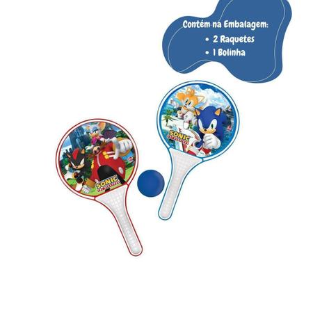 Imagem de Kit Raquete Com Bolinha Frescobol Sonic Líder Brinquedos