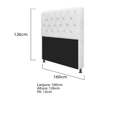 Imagem de Kit Recamier Sofá Calçadeira Divã Félix 160 cm e Cabeceira Estofada Lady 160 cm Para Cama Box Queen Size  Suede Branco - AM Decor