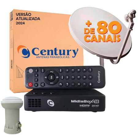 Imagem de Kit receptor century midiabox- se + antena + lnbf simples