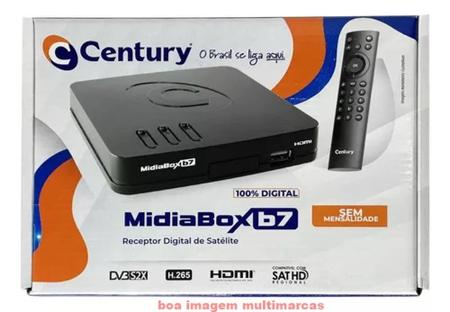 Imagem de Kit  Receptor Digital HD da Century Midiabox B7 com Antena Parabólica 60cm
