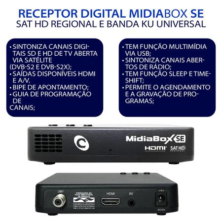 Imagem de Kit receptor midiabox digital  banda ku century - se + lnbf duplo