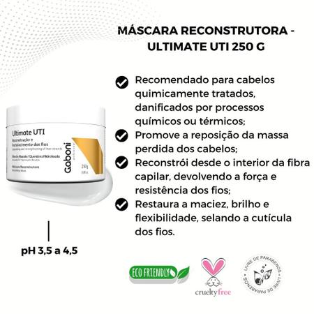 Imagem de Kit Reconstrução imediata Shampoo + Máscara + Condicionador Leave-in 2 em 1 + Matizador em Spray Gaboni Professional