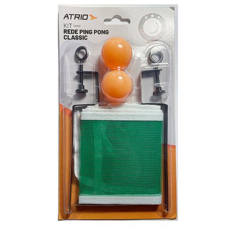 Imagem de Kit Rede e Bolinhas Ping Pong Classic Material Resistente Atrio ES410