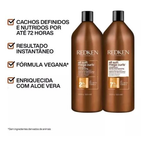 Imagem de Kit Redken All Soft Mega Curls Shampoo 1000Ml E