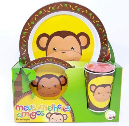 Prato Infantil Refeição Melamina Bichinhos Art House - 22cm Cor Colorido  Personagem Macaco Nome Do Desenho Meus