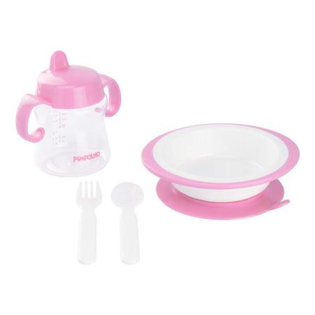 Imagem de Kit Refeição Infantil Com Ventosas 4 Peças Rosa