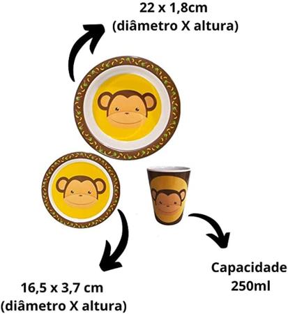 Prato Infantil Refeição Melamina Bichinhos Art House - 22cm Cor Colorido  Personagem Macaco Nome Do Desenho Meus
