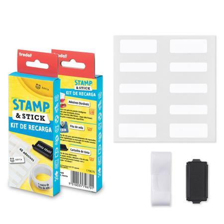 Imagem de Kit Refil Carimbo Stamp & Stick Para Marcar Roupas E Objetos Cor Do Exterior Preto Cor Da Tinta Preta