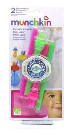 Click Lock Replacement Straws with Valves - 2 pack (Munchkin)