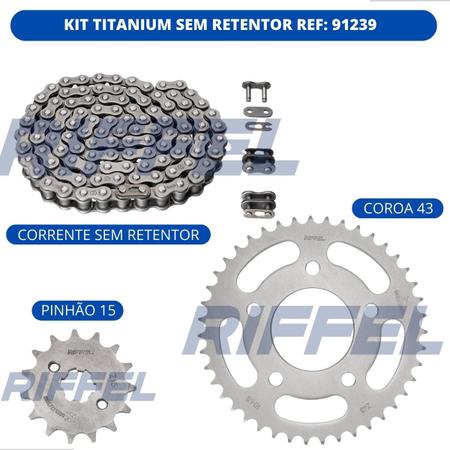 Imagem de Kit Relação Titanium Tração Transmissão Projeção Carburada Injetada Reforçada HONDA CBX 200 STRADA 1995 a 2003