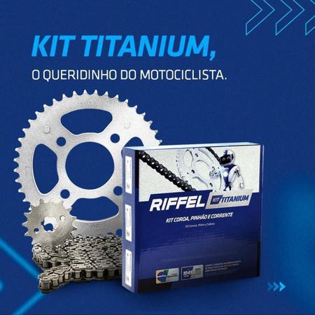 Imagem de Kit Relação Titanium Tração Transmissão Projeção Carburada Injetada Reforçada HONDA CBX 200 STRADA 1995 a 2003