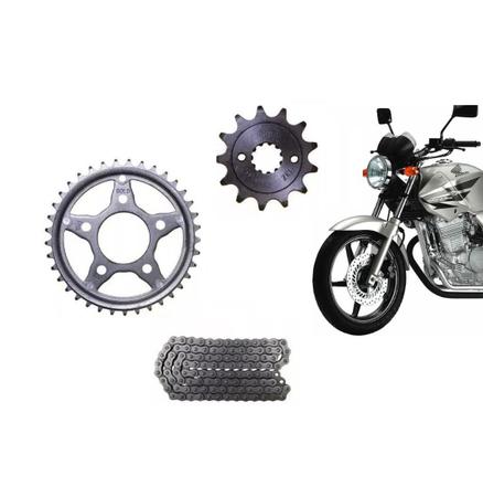 Kit Relação Transmissão Honda Cbx 250 Twister 2001 até 2008 Aço