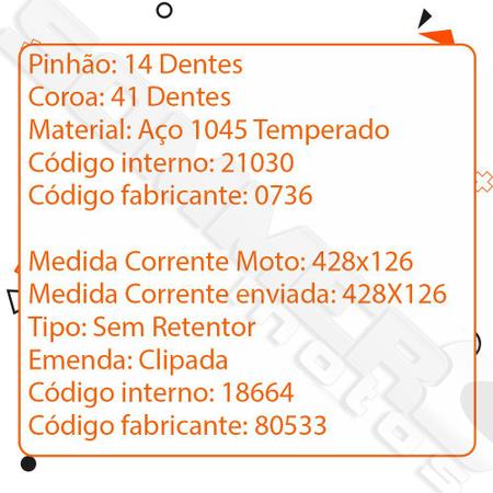 Kit Relação-Transmissão Yamaha Fazer 150/ Factor 150 ( Brandy + Kmc) - Kit  Relação para Moto - Magazine Luiza