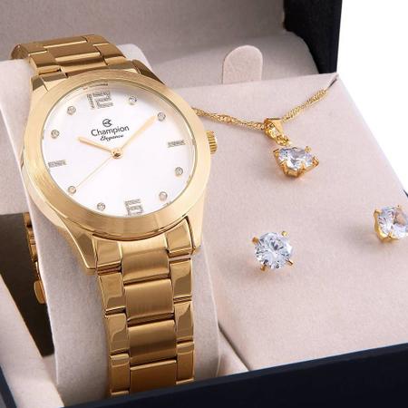 Kit Relógio Champion Elegance Feminino - CN25145W Imagem de Kit Relógio Champion Elegance Feminino - CN25145W