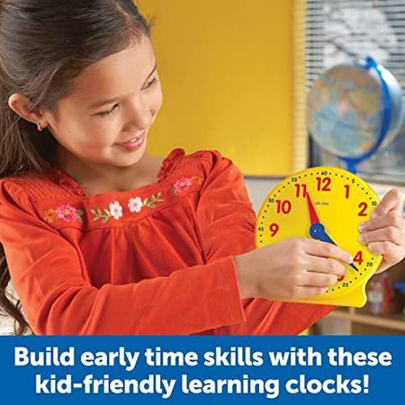 Imagem de Kit relógio de sala de aula de recursos de aprendizagem, relógio para crianças, aprendendo a dizer tempo, relógios para o tempo de ensino, idades 5+,