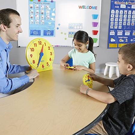 Imagem de Kit relógio de sala de aula de recursos de aprendizagem, relógio para crianças, aprendendo a dizer tempo, relógios para o tempo de ensino, idades 5+,