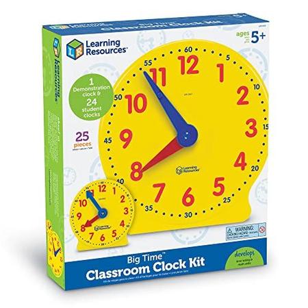 Imagem de Kit relógio de sala de aula de recursos de aprendizagem, relógio para crianças, aprendendo a dizer tempo, relógios para o tempo de ensino, idades 5+,