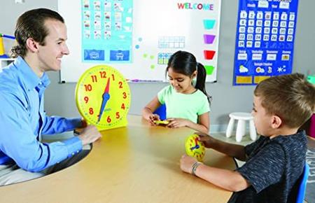 Imagem de Kit relógio de sala de aula de recursos de aprendizagem, relógio para crianças, aprendendo a dizer tempo, relógios para o tempo de ensino, idades 5+,