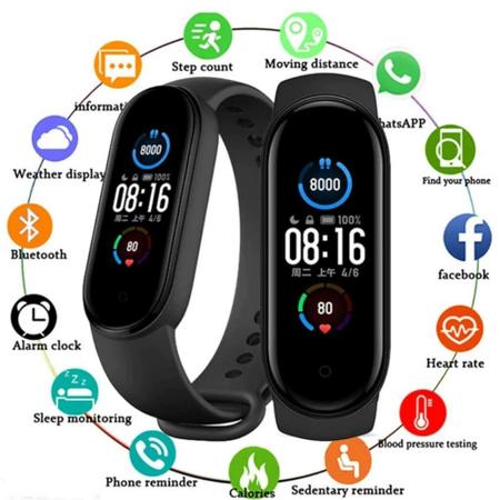 Imagem de kit Relogio Digital Smart Band M5 + 2 Pulseiras