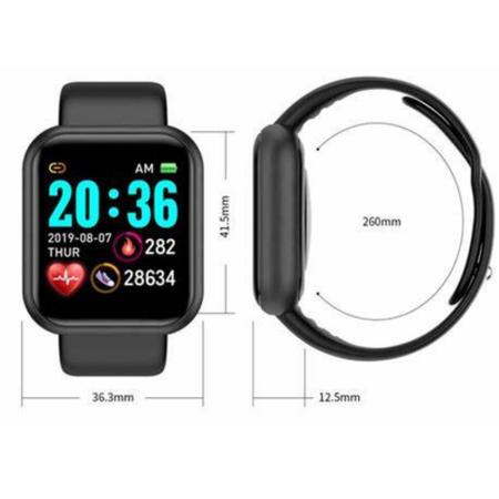 Imagem de Kit Relogio Inteligente Smart watch  D20  + Fone inPods 12 Bluetooth - Preto