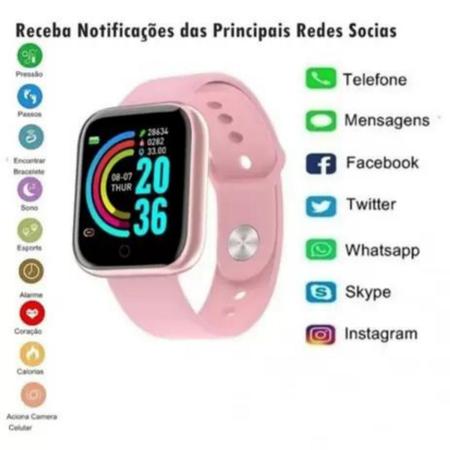 Imagem de Kit Relogio Smartwatch Fit D20 + Fone inPods 12 Bluetooth - Rosa