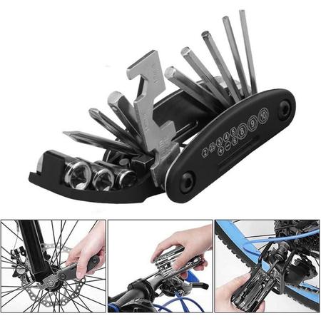 Imagem de Kit Reparo Bike 12 Ferramentas Chaves Conserto Macarrão Suspensão Freio Rápido Ciclismo Bomba De Ar