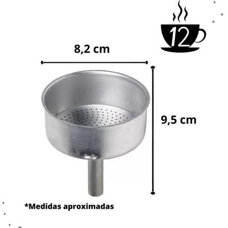 Imagem de Kit Reparo Cafeteira Italiana 12 Xícaras Funil Filtro