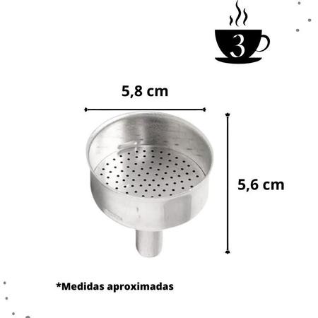 Imagem de Kit Reparo Cafeteira Italiana 3 Xícaras Funil Filtro