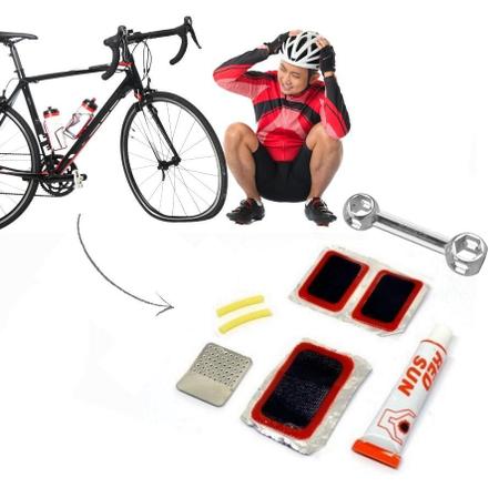 KIT Reparo Pneu Bike Completo Ciclismo Profissional Ferramenta - Unkle Imagem de KIT Reparo Pneu Bike Completo Ciclismo Profissional Ferramenta