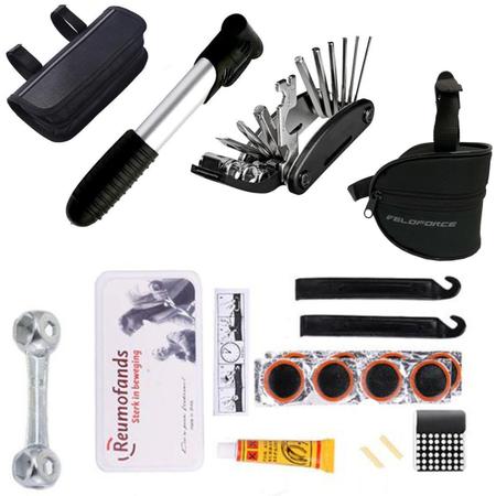 Kit Bolsa Jogo Ferramentas Bike Mtb Bicicleta Reparo Remendo Pneu Extrator  Emenda Saca Pino Corrente Moto Jws em Promoção na Americanas