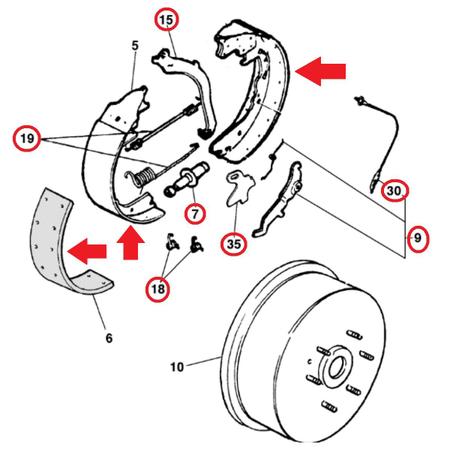 Imagem de Kit reparo + sapata patim lona + do tambor campana freio traseiro ford f250 f350 1998 a 2019