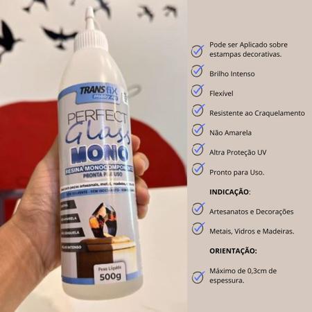 Imagem de Kit Resinado Perfeito Perfect Glass Monocomponente 500gr e Anti Bolhas 500ml Hobby Art