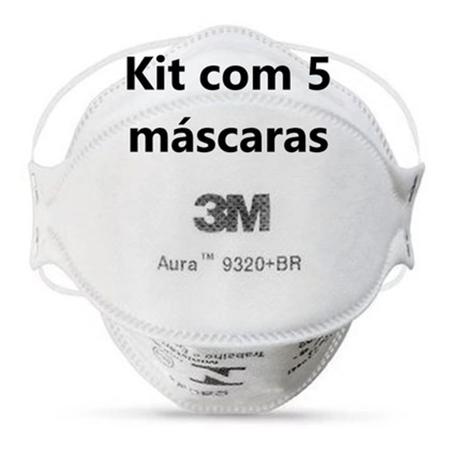 Imagem de Kit Respirador Descartável Aura 3M com 5 unidades
