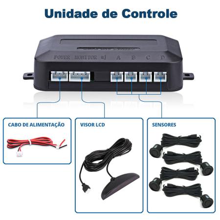 Imagem de Kit Retrovisor C/ Tela + Câmera + Sensor Ré Preto Zafira 2007 2008 2009 2010 2011 Espelho Visor Estacionamento