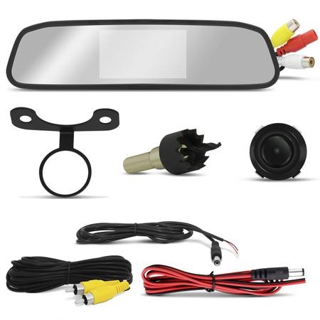 Imagem de Kit Retrovisor Interno LCD 4.3 Polegadas 12V com Câmera de Ré Colorida 2 em 1 Hyundai I30 IX35 HB20