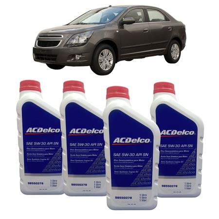 Imagem de Kit Revisão Chevrolet Cobalt 2012 até 2016 Óleo ACDelco 5w30 Semissintético + Filtros