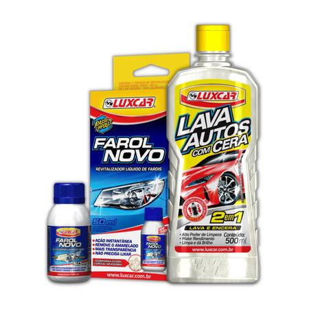 Imagem de Kit Revitalizador de Farol 50 ml + Lava Auto com Cera - Luxcar