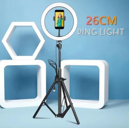 Imagem de Kit Ring Light Luz Tripé Microfone Sem Fio Iphone Suporte Acessórios Filmagem