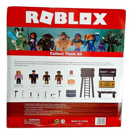 Kit 4 Bonecos Roblox Zumbi + Acessórios- Coleção Ataque Zumbi em