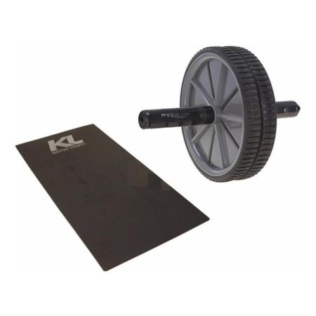 Imagem de Kit Roda Abdominal Exercicios Lombar Colchonete Eva 10 mm