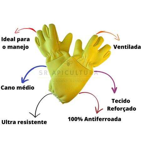 Roupa de proteção de apicultura com luvas G/GG/2GG, respirável e