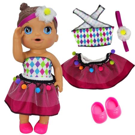 kit 3 roupinhas / Fantasia para boneca baby alive