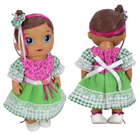 Roupa para Boneca - Kit Vestido Floral - Veste Bonecas tipo Baby Alive -  Cantinho da Boneca Acessórios e Utensílios para Bonecas