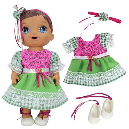 Roupa boneca para baby alive comilona entre 35/40cm - vestido salada de  fruta - casinha 4 - Roupa de Boneca - Magazine Luiza