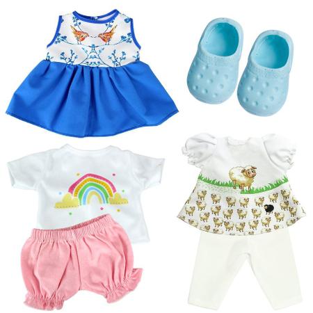 Set de 4 Conjuntos de Roupa de Boneca 36 cm, YM roupa e calçado