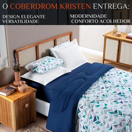 Imagem de Kit Roupa Cama Edredom King Size Kristen 100% Algodao Dupla Face Estampado QUALITY