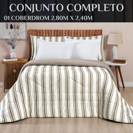 Kit Roupa Cama Edredom Super King Scarlett 100% Algodao - De Luca Enxovais Imagem de Kit Roupa Cama Edredom Super King Scarlett 100% Algodao